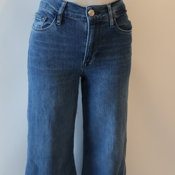 Womens Frame Le Palazzo Temple Blue High-Rise Wide Leg Crop Denim Jean 27 - Picture 5 of 12